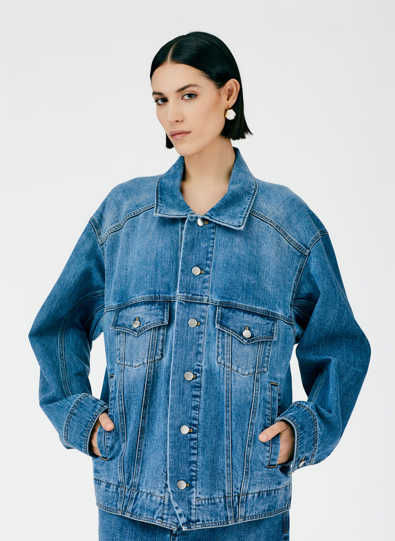 Classic Wash Oversized Jean Jacket – Tibi Official