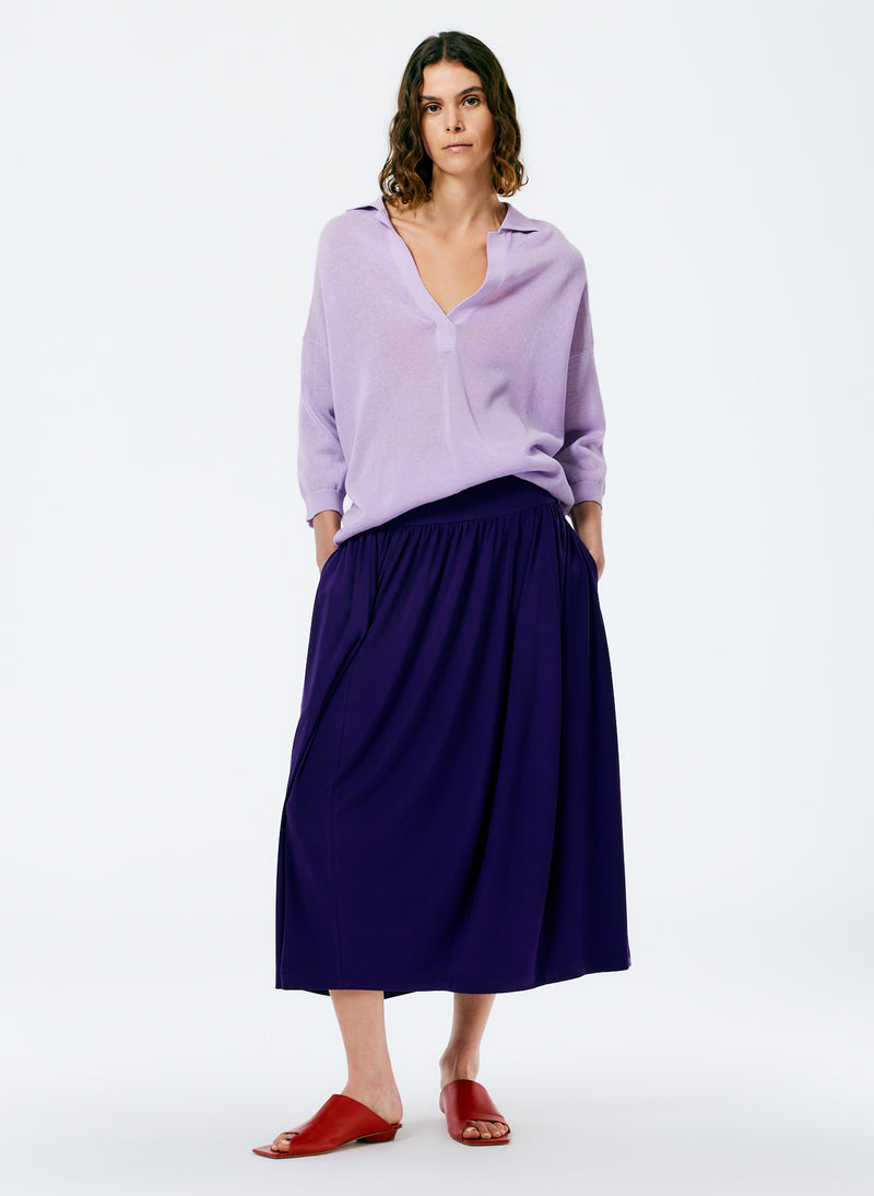 티비 스커트 Tibi Drapey Jersey Lantern Skirt,Plum