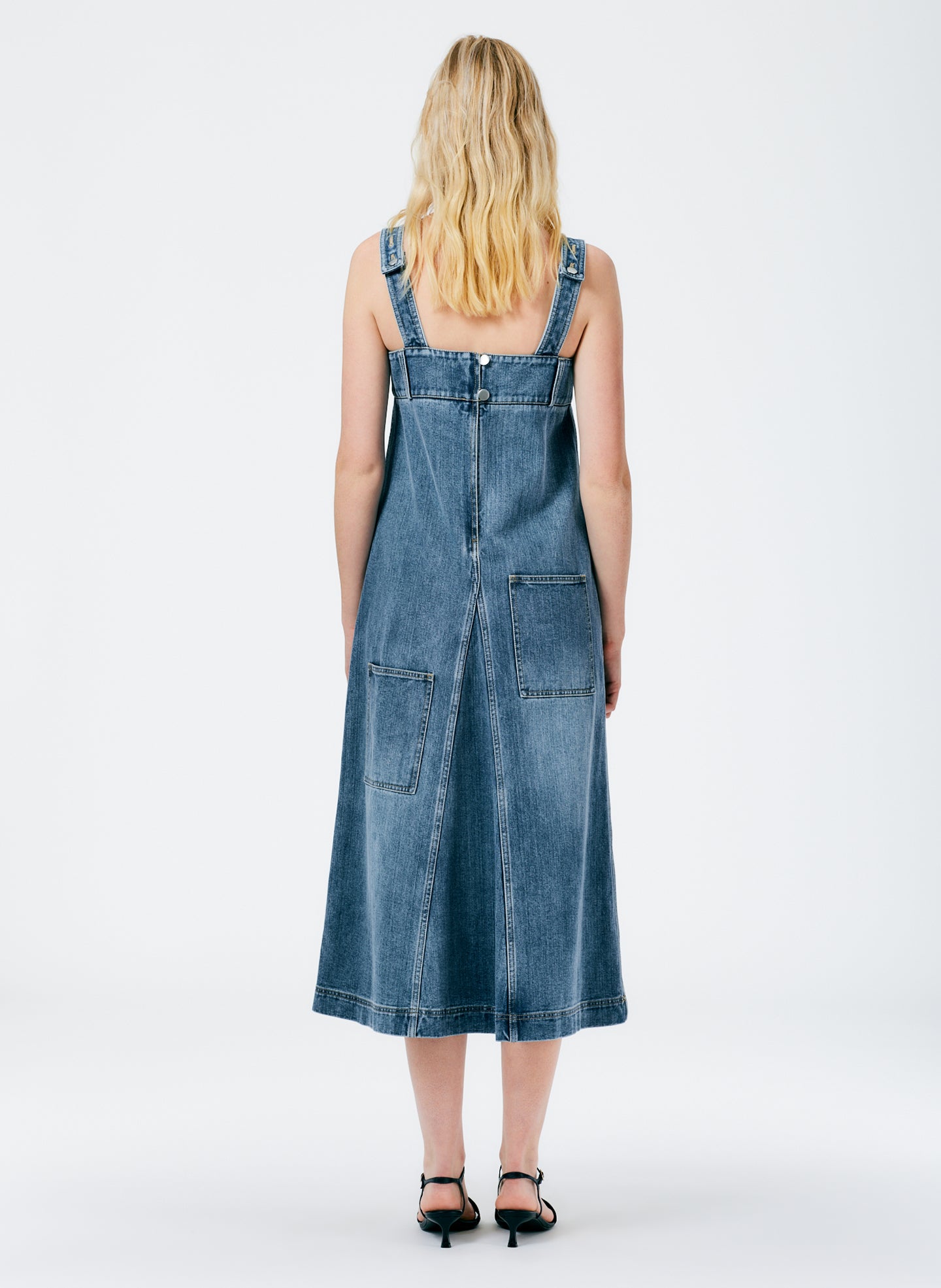 Classic Wash Denim Midi Overall Dress – Tibi Official