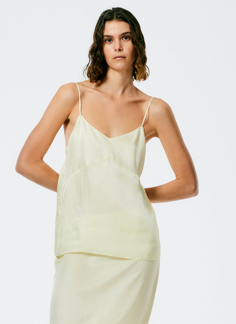 티비 탑 Tibi The Slip Cami,Dusty Yellow