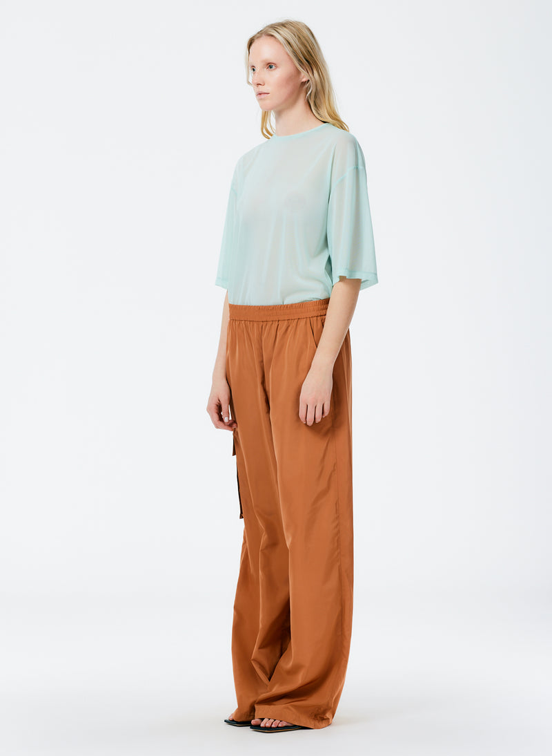 Italian Sporty Nylon Wide Leg Pull on Pant – Tibi Official