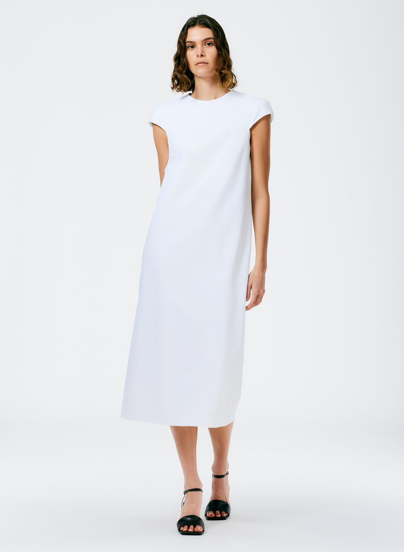 티비 원피스 Tibi Compact Ultra Stretch Knit Lean Sleeveless Dress,White
