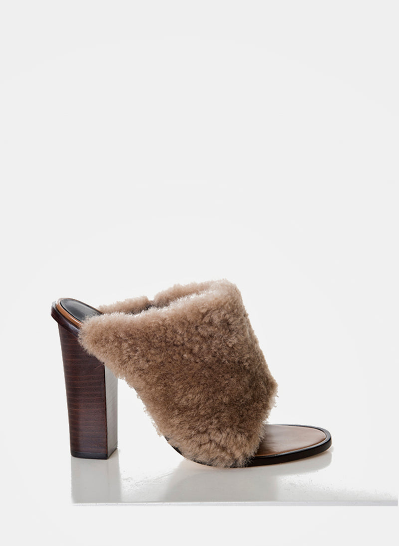 shearling mule