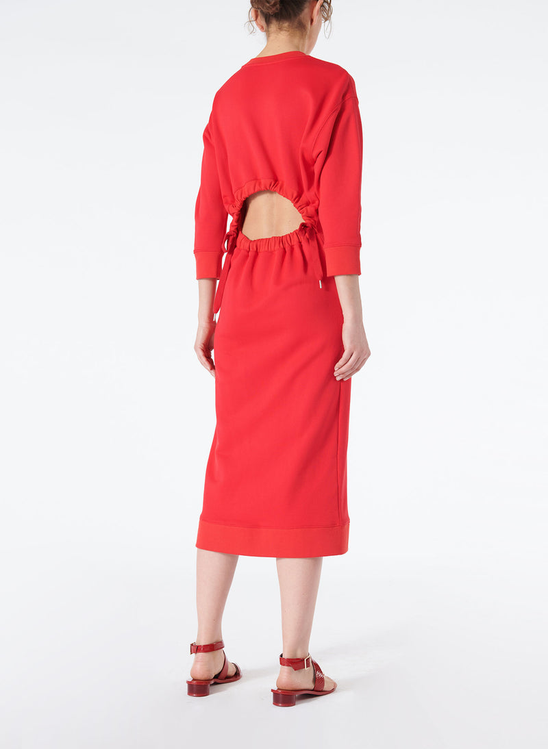 tibi open back sweatshirt dress