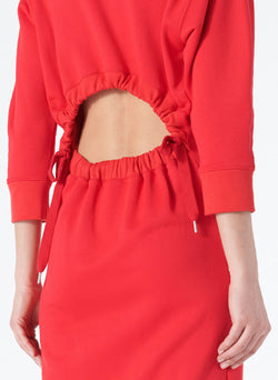 tibi open back sweatshirt dress