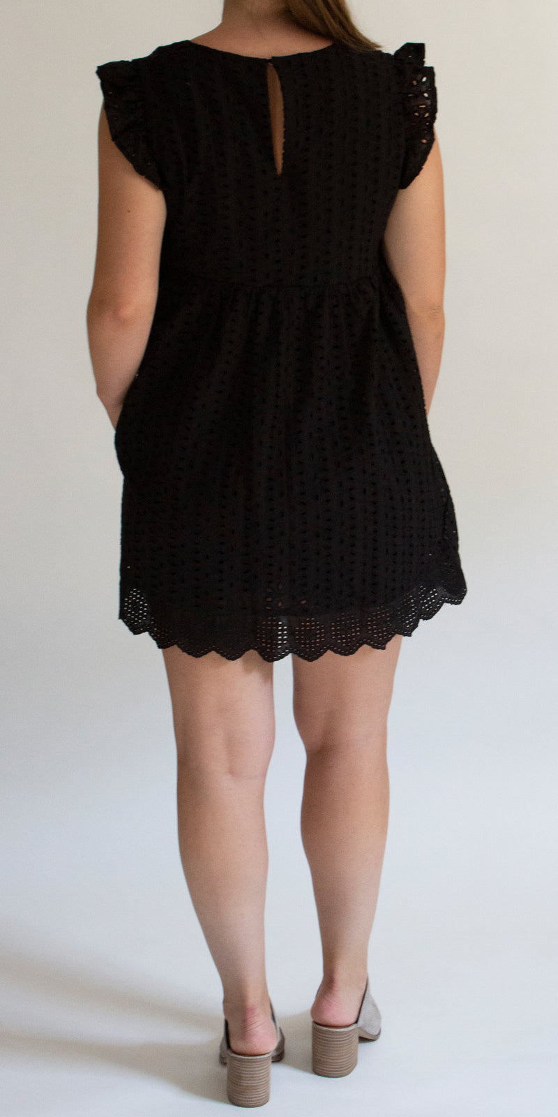 eyelet romper dress