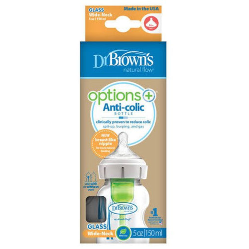 Dr. Brown’s™ Options+™ GLASS Wide-Neck Baby Bottle - assorted sizes