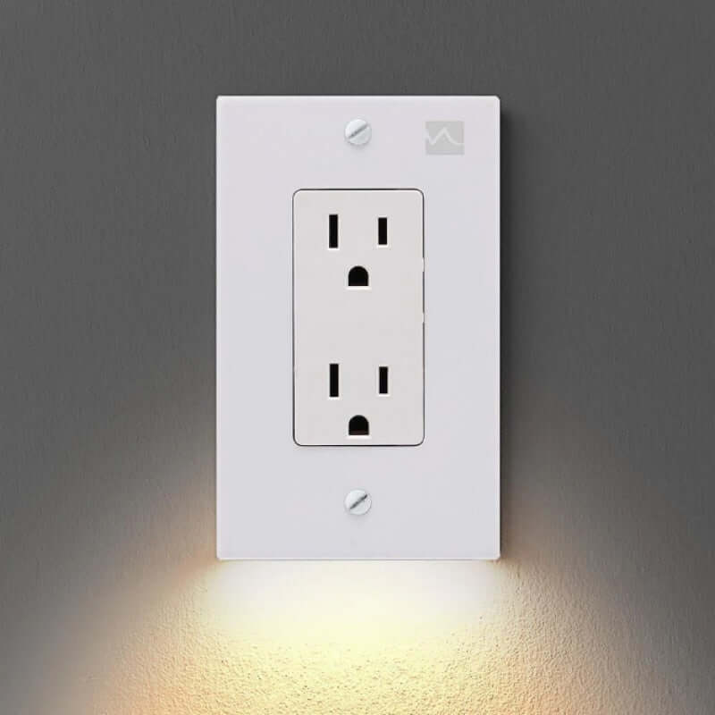 wall outlet plate with led night light