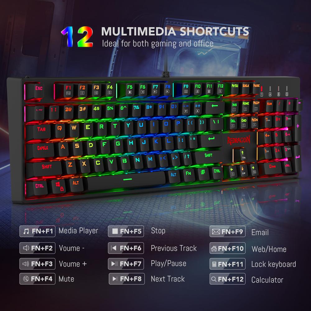 redragon k582 surara backlit mechanical gaming keyboard