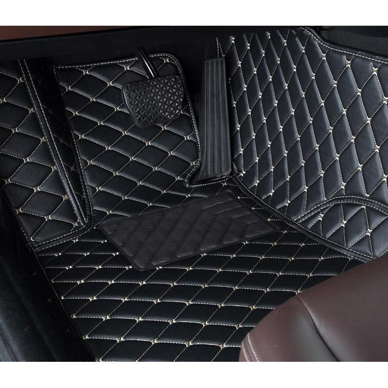 Dark Brown Diamond Leather Floor Mat Vip Avanti