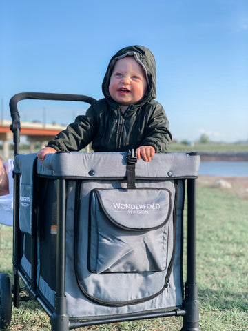 cute baby in wonderfold wagon stroller