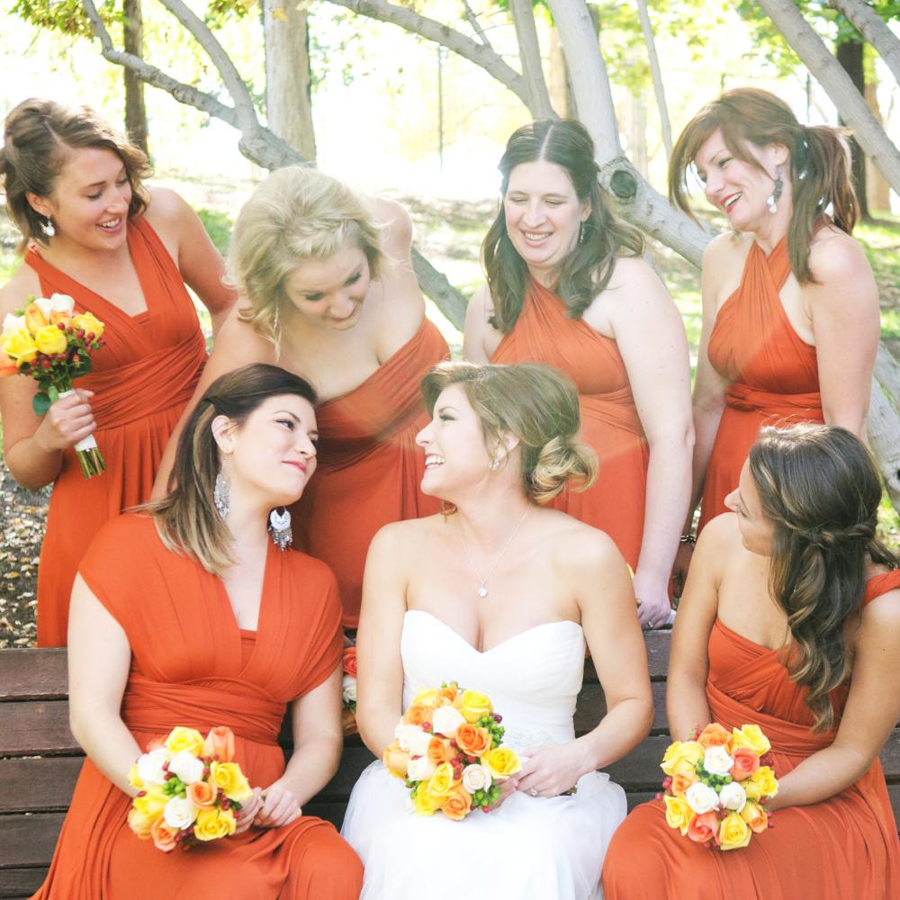 Tdy Burnt Orange Short Infinity Bridesmaid Dress Thedaintyard 6273