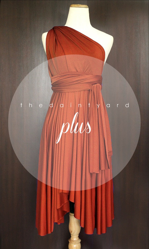 Tdy Burnt Orange Short Infinity Bridesmaid Dress Thedaintyard 3878