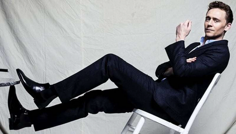Mr. Tom Hiddleston in a magnificent Navy suit