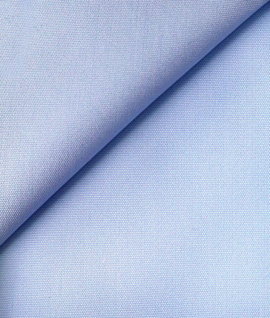 Thomas Mason Cornflower Blue 100 2-ply Cotton Poplin Tailored Shirt