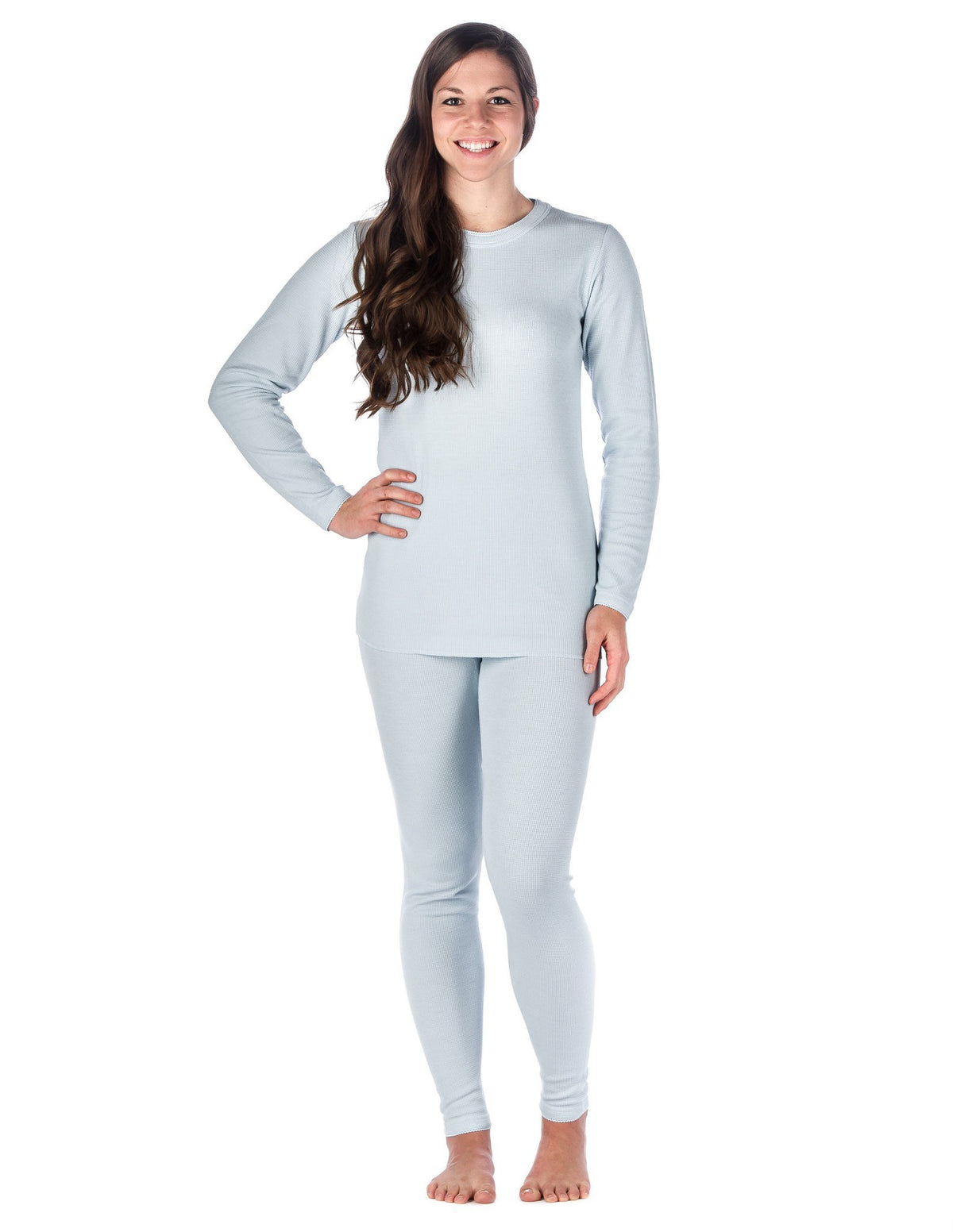 Women's Extreme Cold Waffle Knit Thermal Top and Bottom Set - Light Bl –  Preston Outlet Store