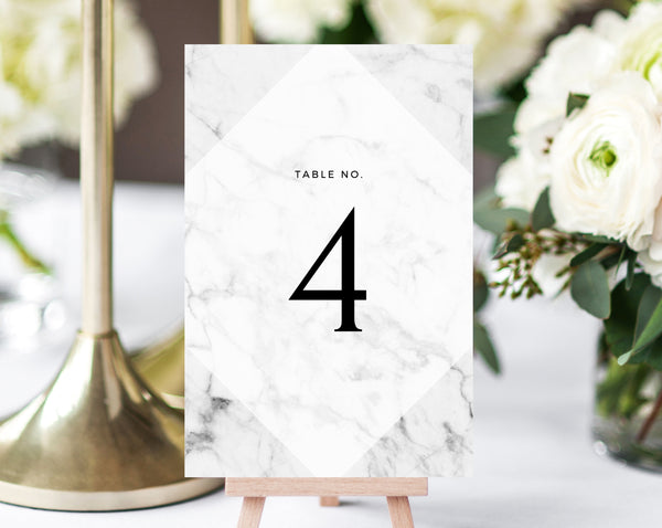 Wedding Table Numbers Marble Printable Wedding Table Numbers