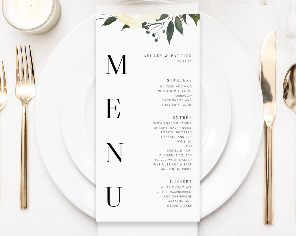 wedding-menu-template-printable-menu-editable-wedding-menu-greenery