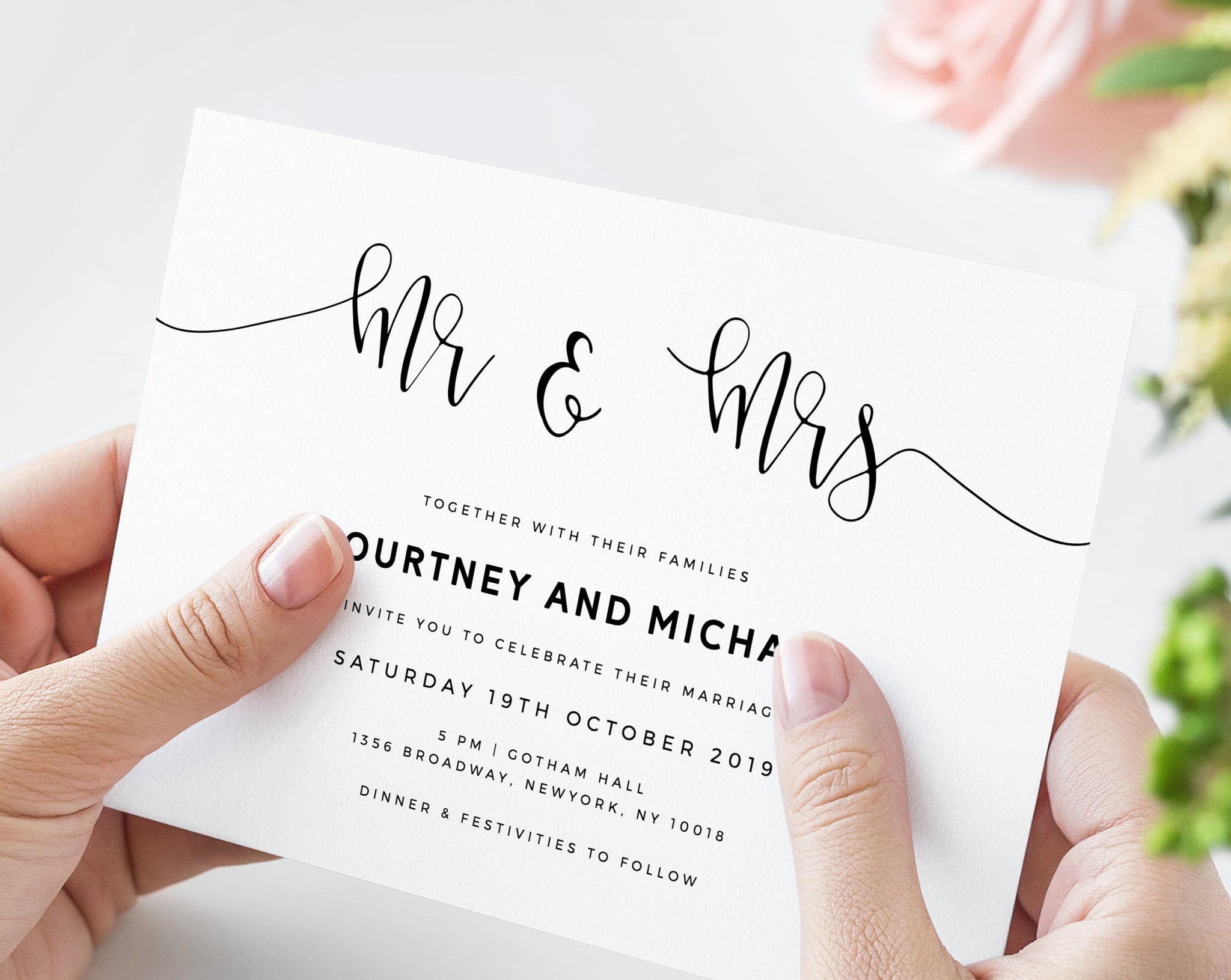 mr mrs wedding invitation template printable wedding invitation sui