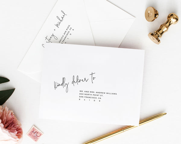 wedding envelope address template diy