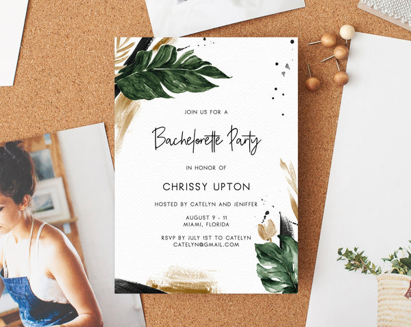 Tropical Bachelorette Invitation Template Printable Bachelorette Part Paperandthings