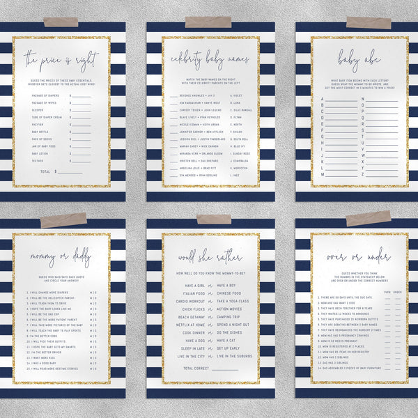 Navy & Gold Baby Shower | paperandthings