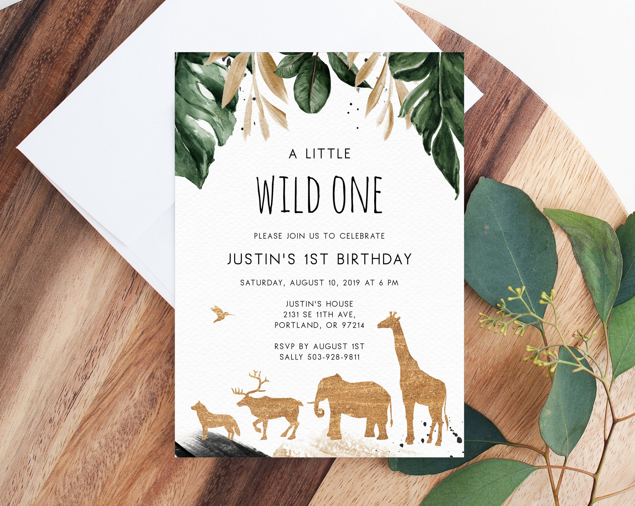 Wild One Invitation Template, Printable Wild One 1st Birthday Invitati