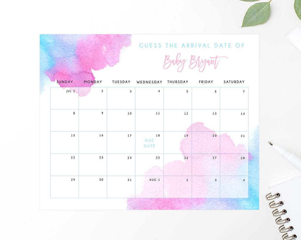 due date calendar template baby due date game printable