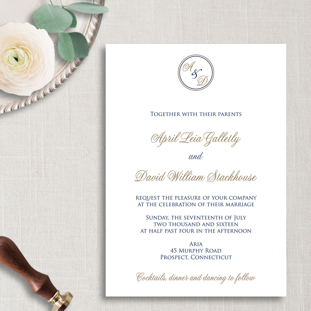 monogram wedding invitations