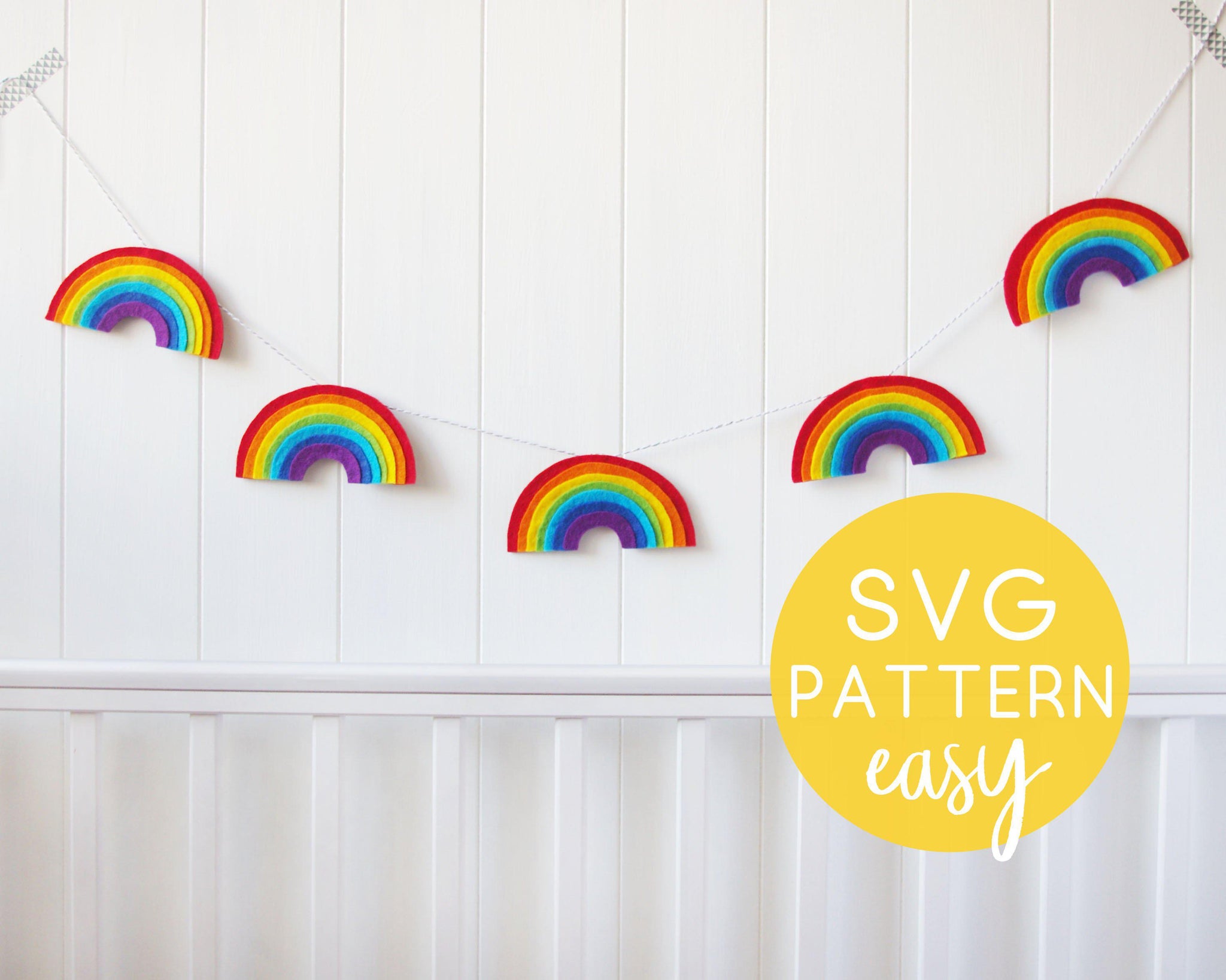 Download Felt Rainbow Garland Downloadable Svg Pattern Tutorial Felttails