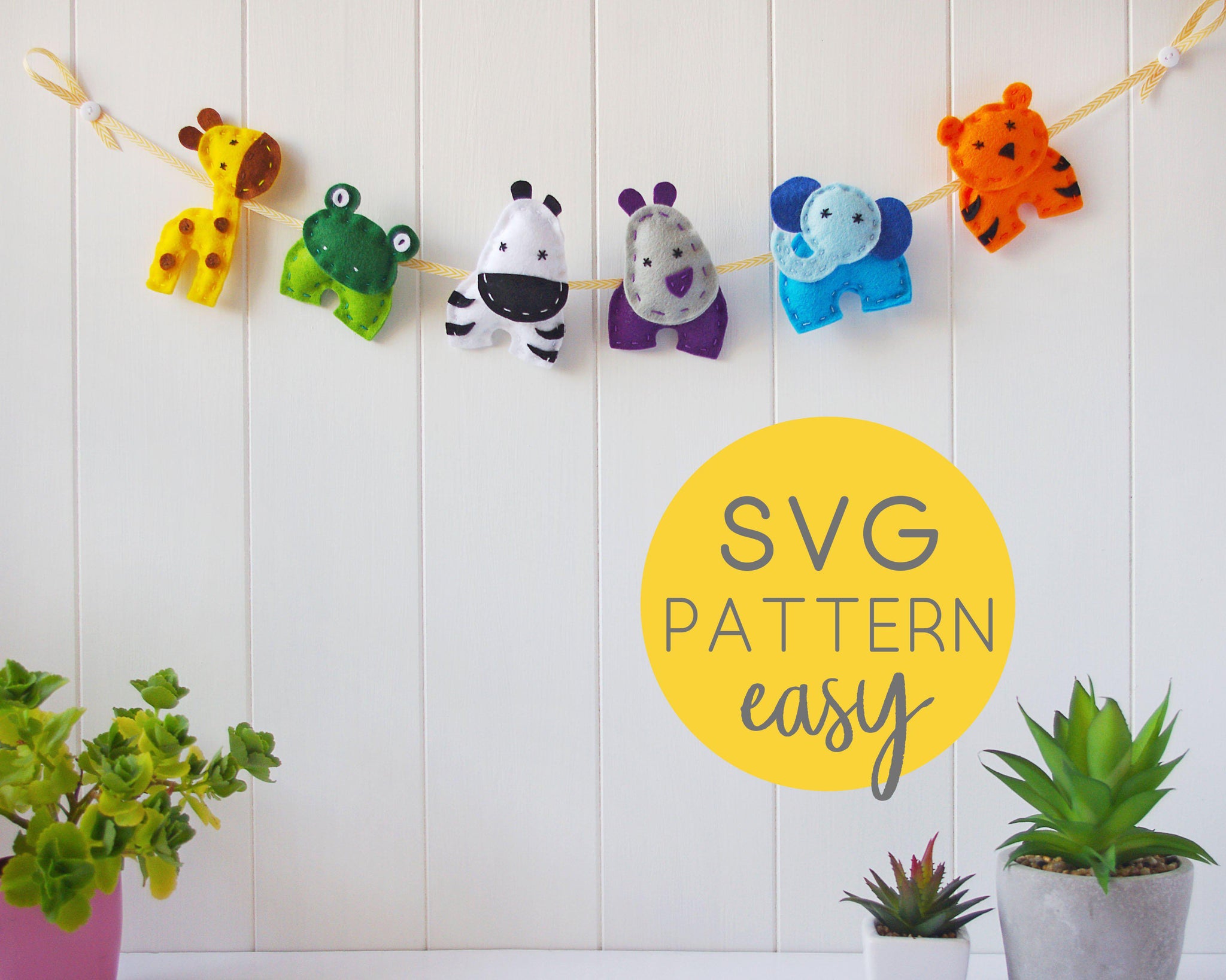 Download Felt Animal Garland SVG Pattern - DIY Nursery Decor FeltTails