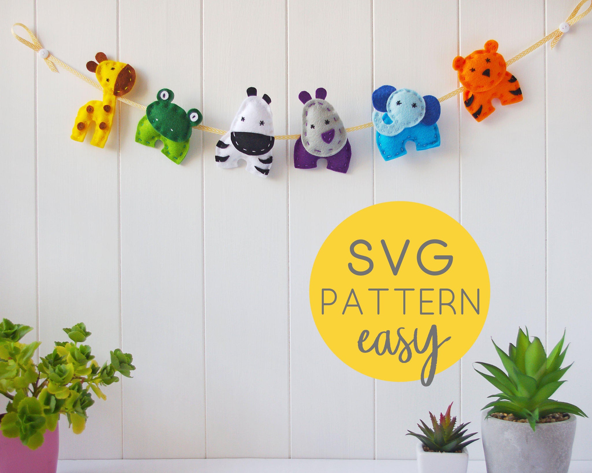 Download Felt Animal Garland Svg Pattern Diy Nursery Decor Felttails