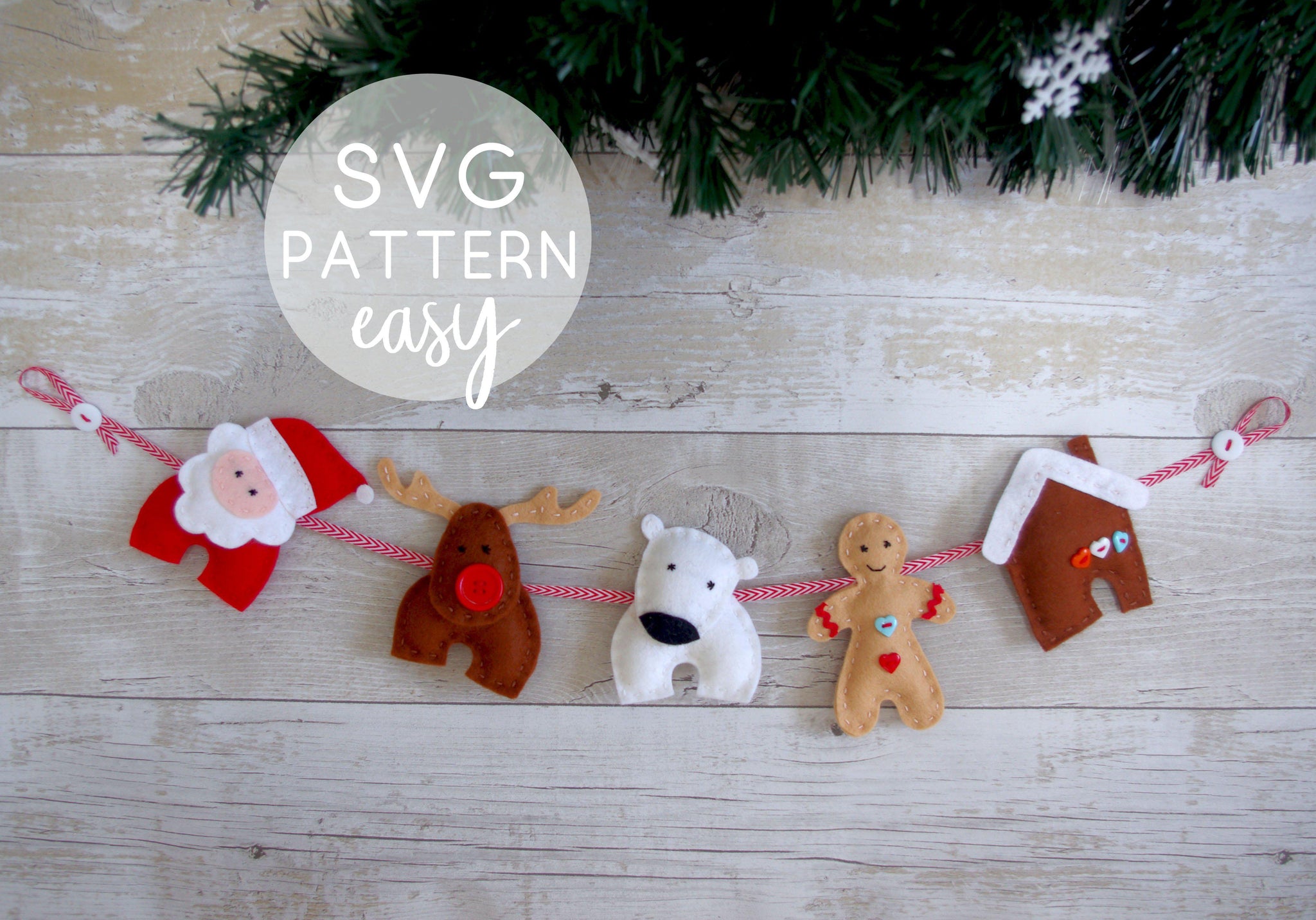 Download Felt Christmas Garland Downloadable Svg Pattern Tutorial Felttails