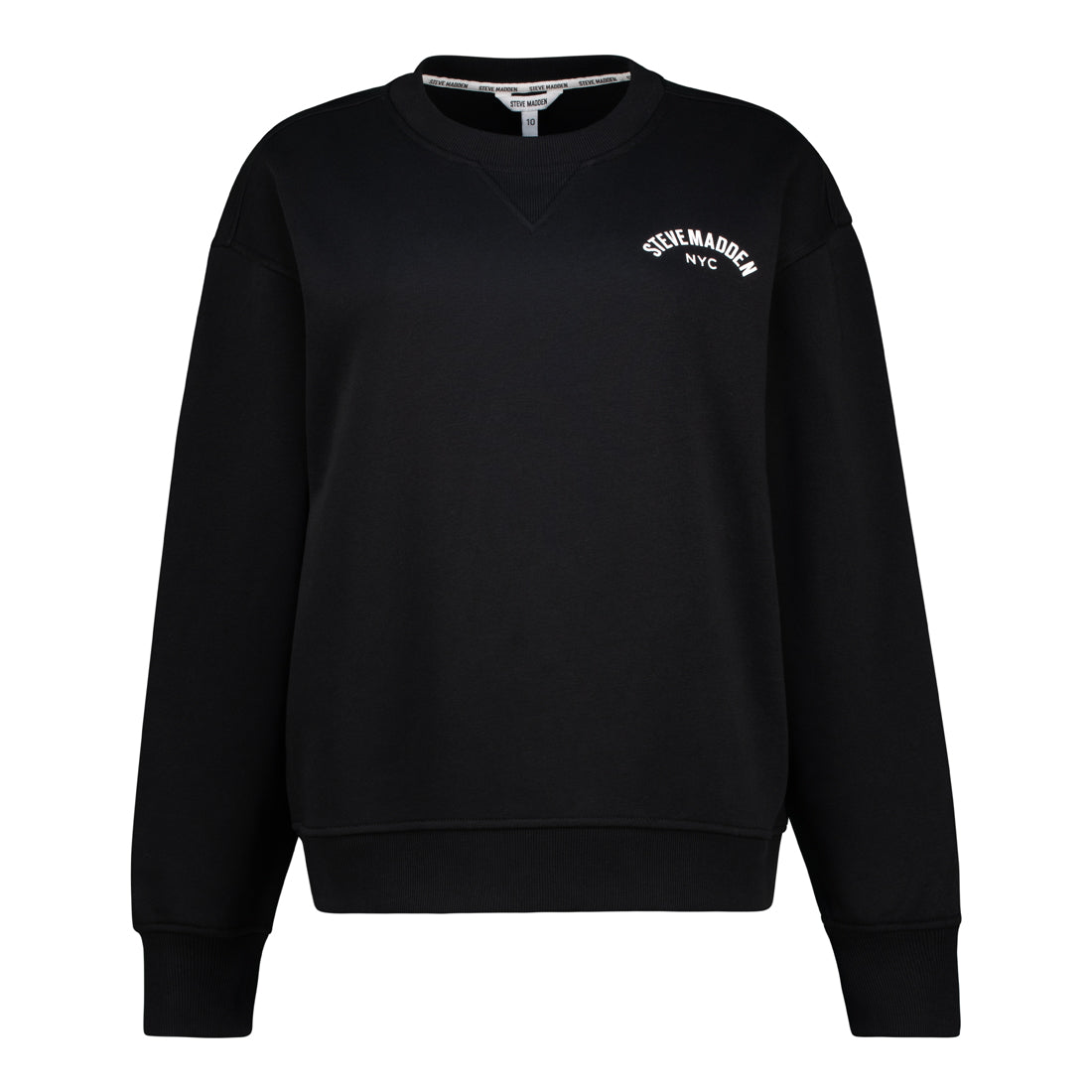 AMELIA BLACK OVERSIZED CREW NECK FLEECE SWEAT – Steve Madden South Africa