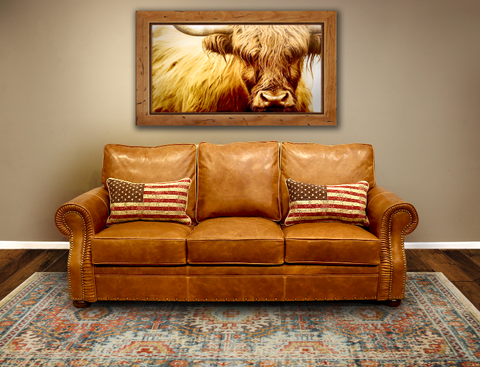 rustic leather sofa