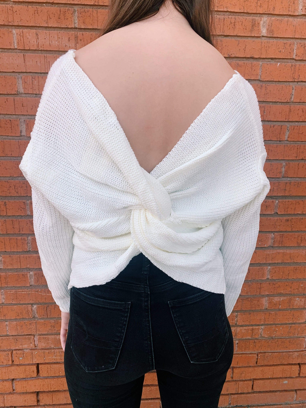 knot back sweater