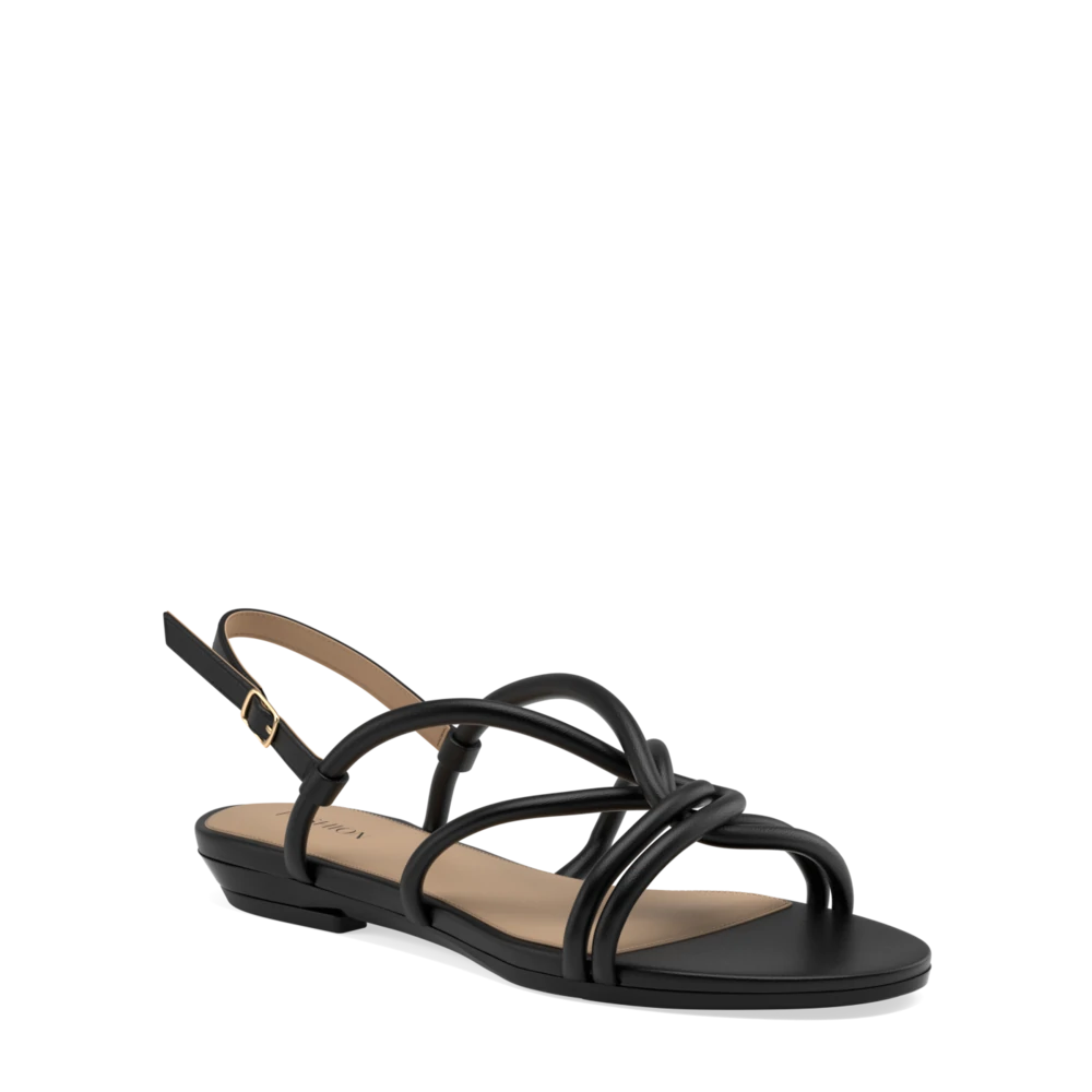 The Capri - Coal Vegan Leather Flat