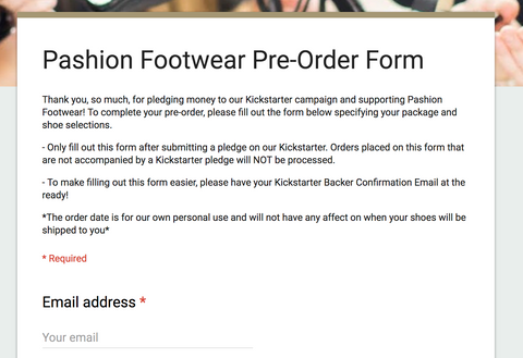 pashion footwear pre-order form