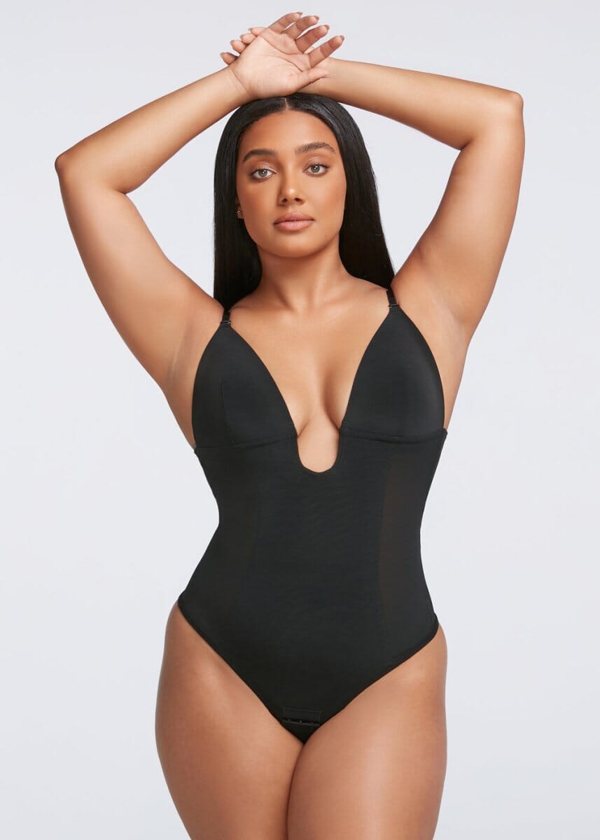  Invishaper Plunge Backless Body Shaper Bra, Backless Low Back Thong  Bodysuits, Built-in Deep V Bra Body, Shaper Seamless Sexy Full Bodysuit,  Party Dress Invisible Bras Shapewear (S,Complexion) : Clothing, Shoes 