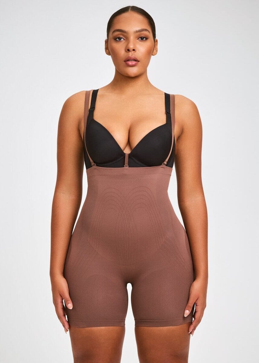 Light-boned Powermesh Waist Cincher - Mocha