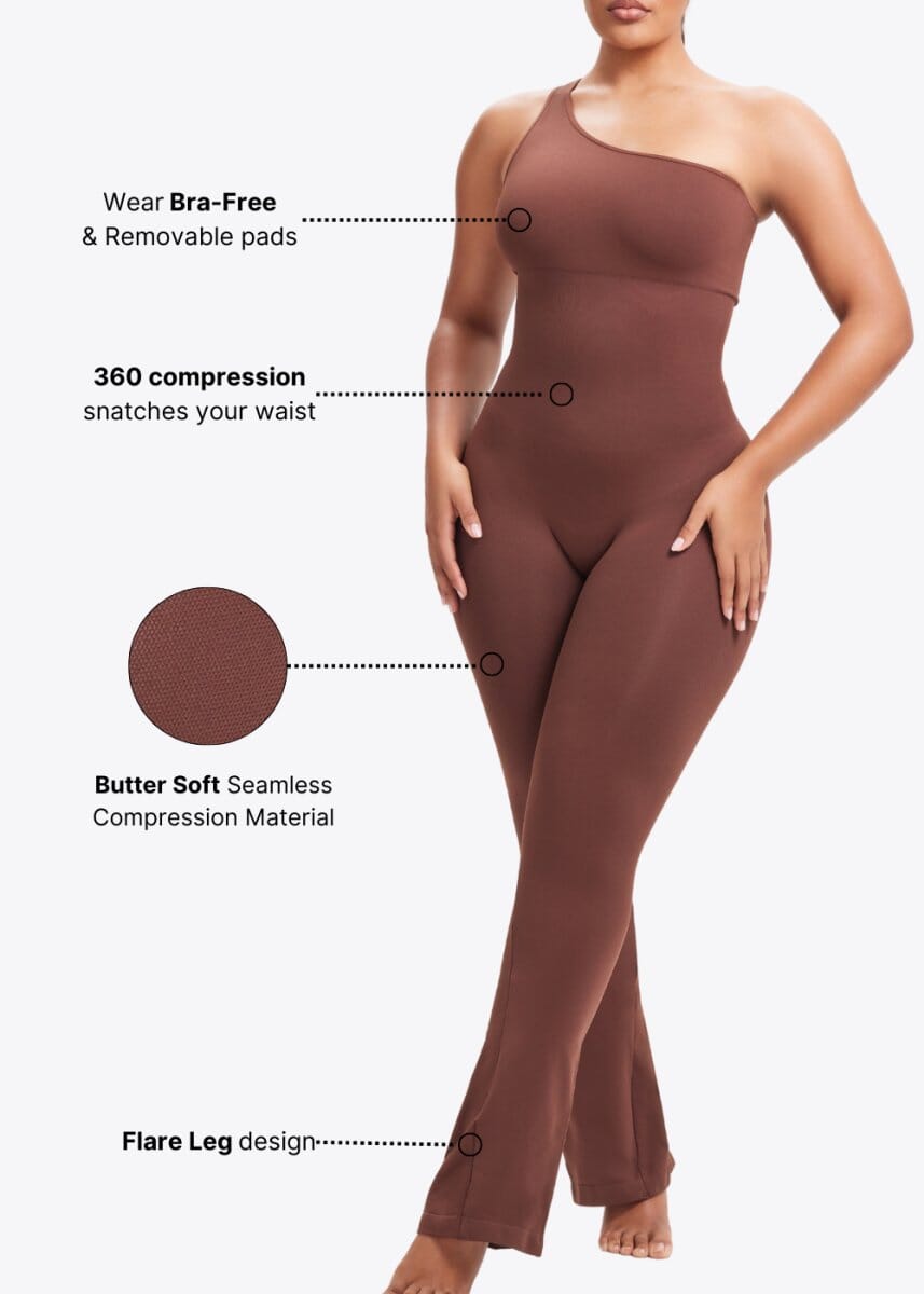 Built-In Shapewear Shorts Long Sleeve Midi Dress