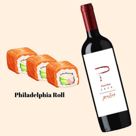 Maridaje de Philadelphia Roll con vino Pinot Noir
