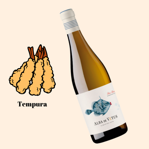 Maridaje de Tempura con vino Albariño