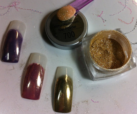 Gold Chrome Pigments on Pink and Purple