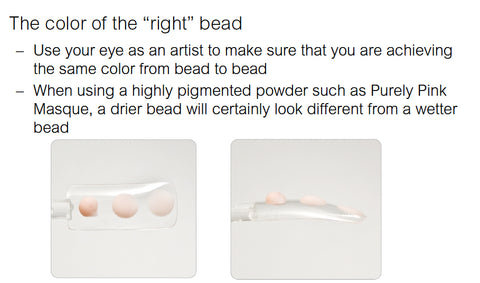 The colour of the right acrylic nail bead