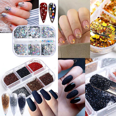 Laser Mixed Nail Glitter Powder Sequins Shinning Colorful Nail Flakes for  Nail Art Decorations - China Beauty and Coil Nail price