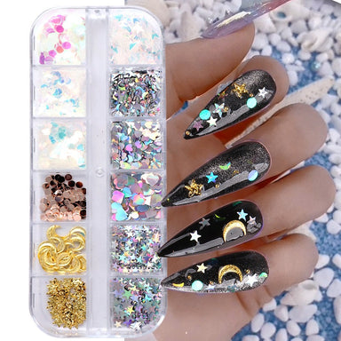 Holographic Nail Art Glitters Sequins 3D Nails Glitter Flakes Nail Art  Supplies Shiny Silver Acrylic Nails Powder Dust Confetti Nail Sparkle  Glitter