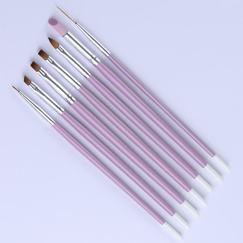 Image of Nail Art Brush Set 7pcs - Lavender