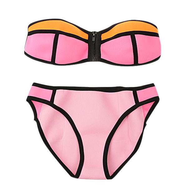 triangle strapless bikini