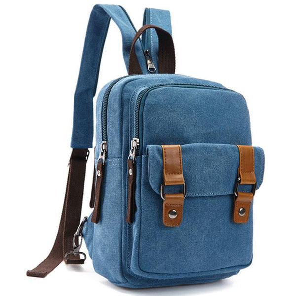 Retro Small Splicing Belts Multifunction Shoulder Bag Dual-purpose Canvas School Backpacks For Big Sale!- Fowish.com